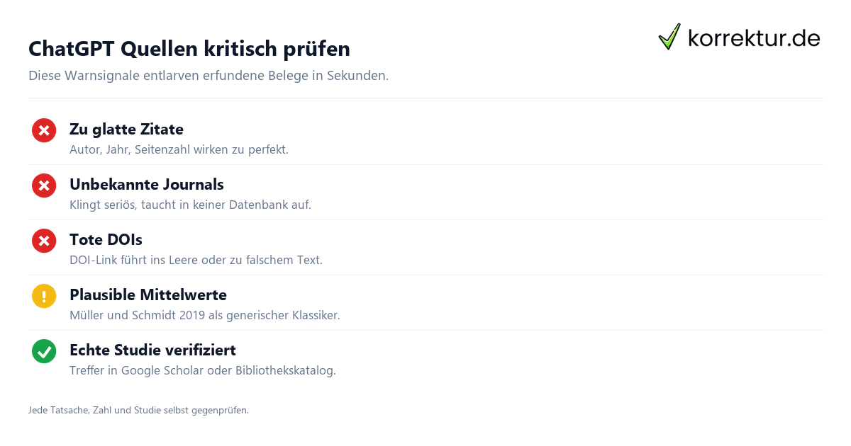ChatGPT Quellen kritisch prüfen ChatGPT Quellen kritisch prüfen Warnsignale für Halluzinationen