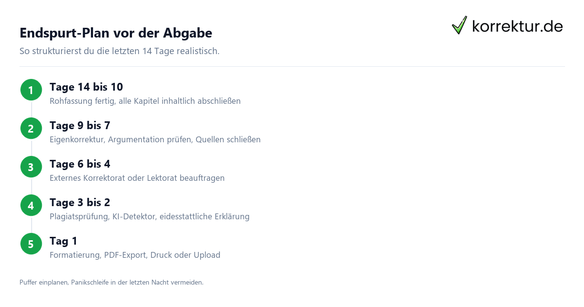 Endspurt in der Prüfungsphase
