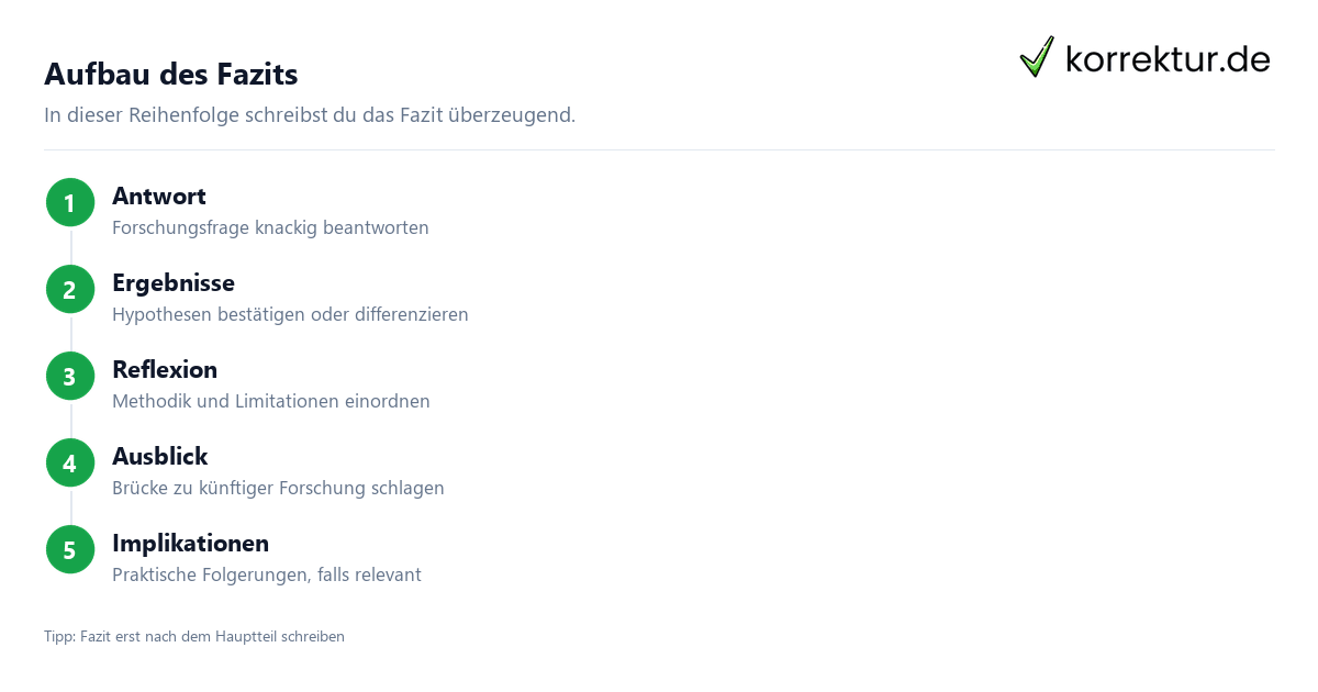 Fazit Bachelorarbeit Aufbau Schritt für Schritt