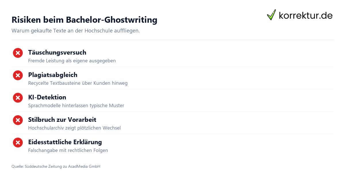 Ghostwriting bei der Bachelorarbeit: Risiken im Blick
