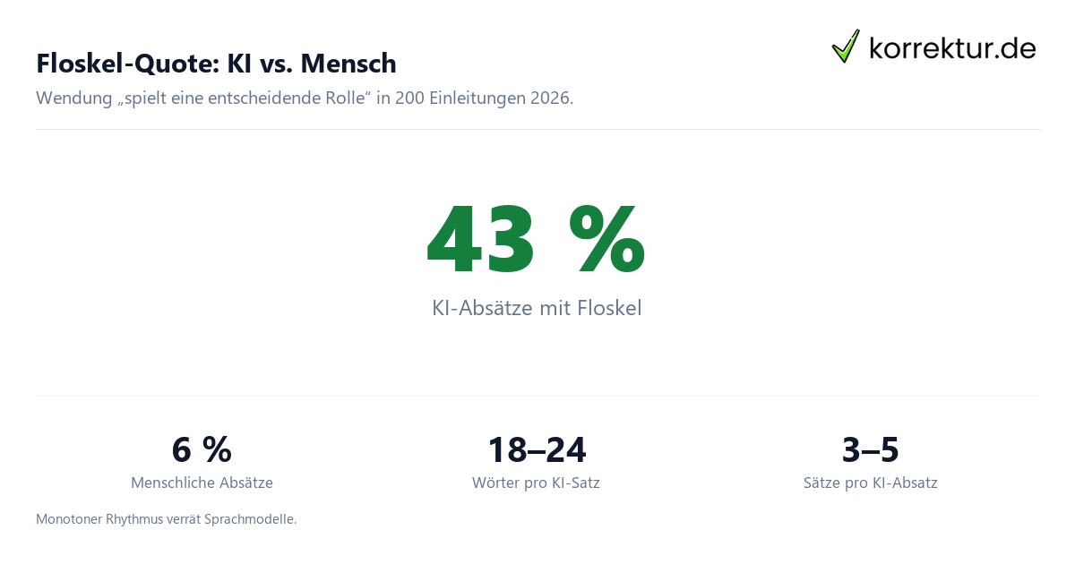 KI-Texte an Stilmerkmalen erkennen 2026: Floskel-Quote in studentischen Einleitungen