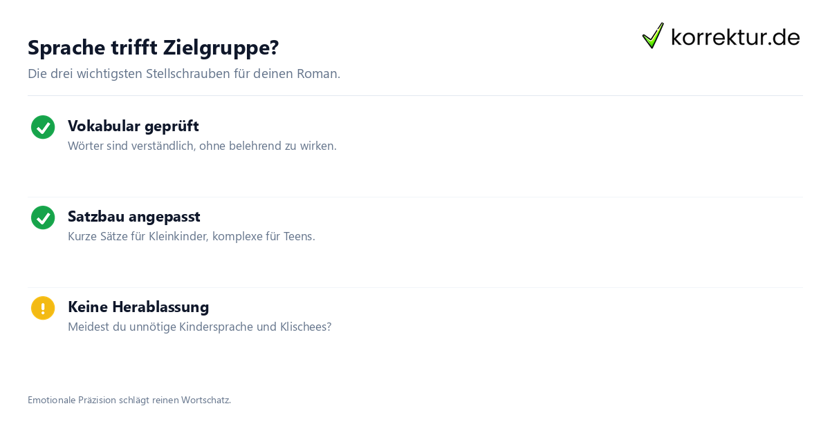 Sprache trifft Zielgruppe? Checkliste für altersgerechte Sprache im Kinderbuch Lektorat