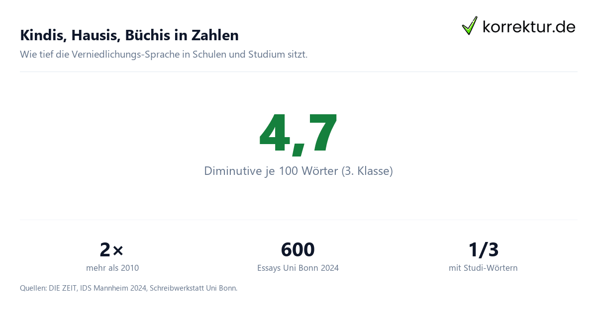 Kindis Hausis Büchis Studie zu Verniedlichungen an Schulen
