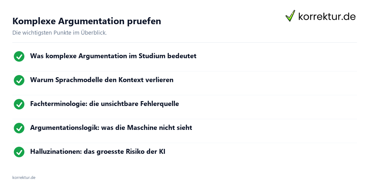 Komplexe Argumentation prüfen