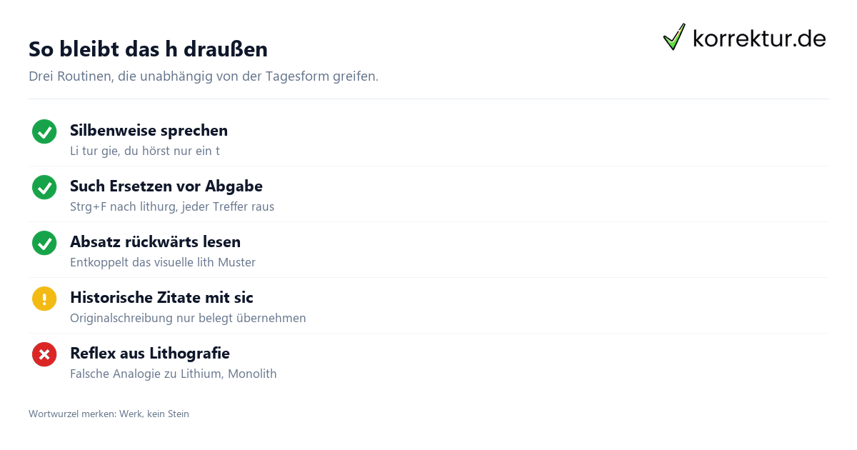 So bleibt das h draußen Routinen gegen Tippfehler Lithurgie statt Liturgie