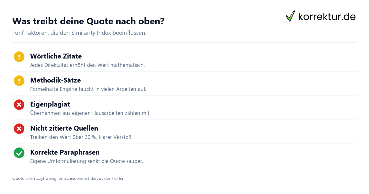 Faktoren Plagiatsquote Bachelorarbeit beeinflussen