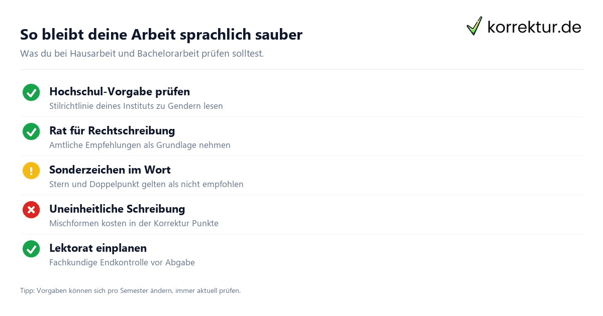 Priens Kulturkampf um die Rechtschreibung: Checkliste für Studierende