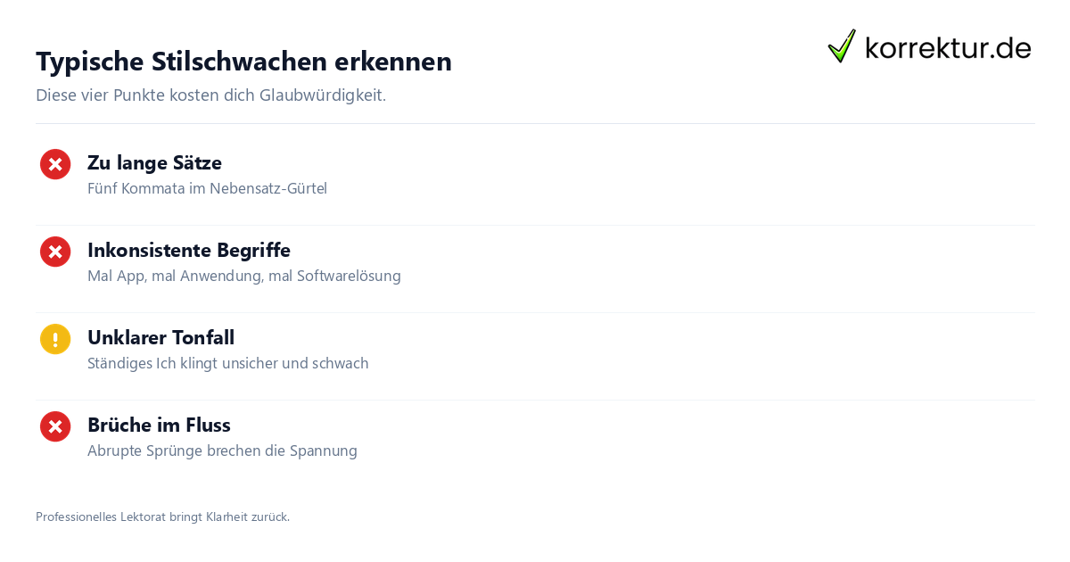 Typische Stilschwachen erkennen Checkliste für die Prüfung deines Sachbuch-Manuskripts