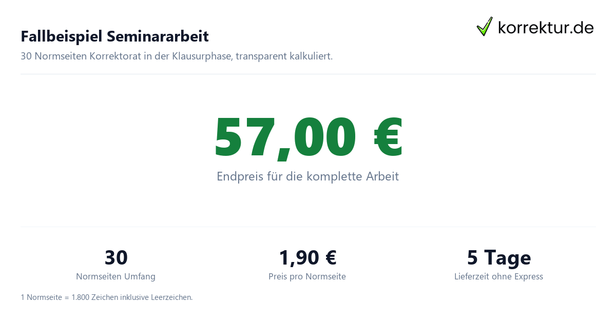 Seminararbeit korrigieren in der Klausurphase: 30 Normseiten in 5 Tagen