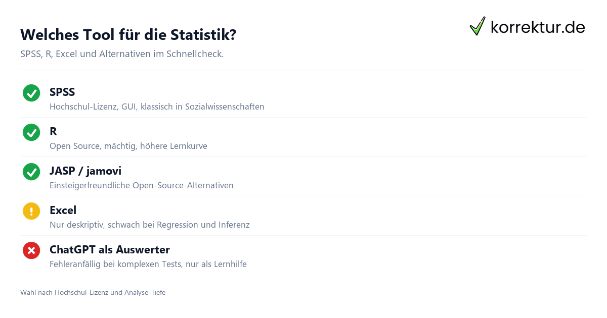 Welches Tool für die Statistik? Statistik Bachelorarbeit: Tool-Vergleich SPSS, R, Excel