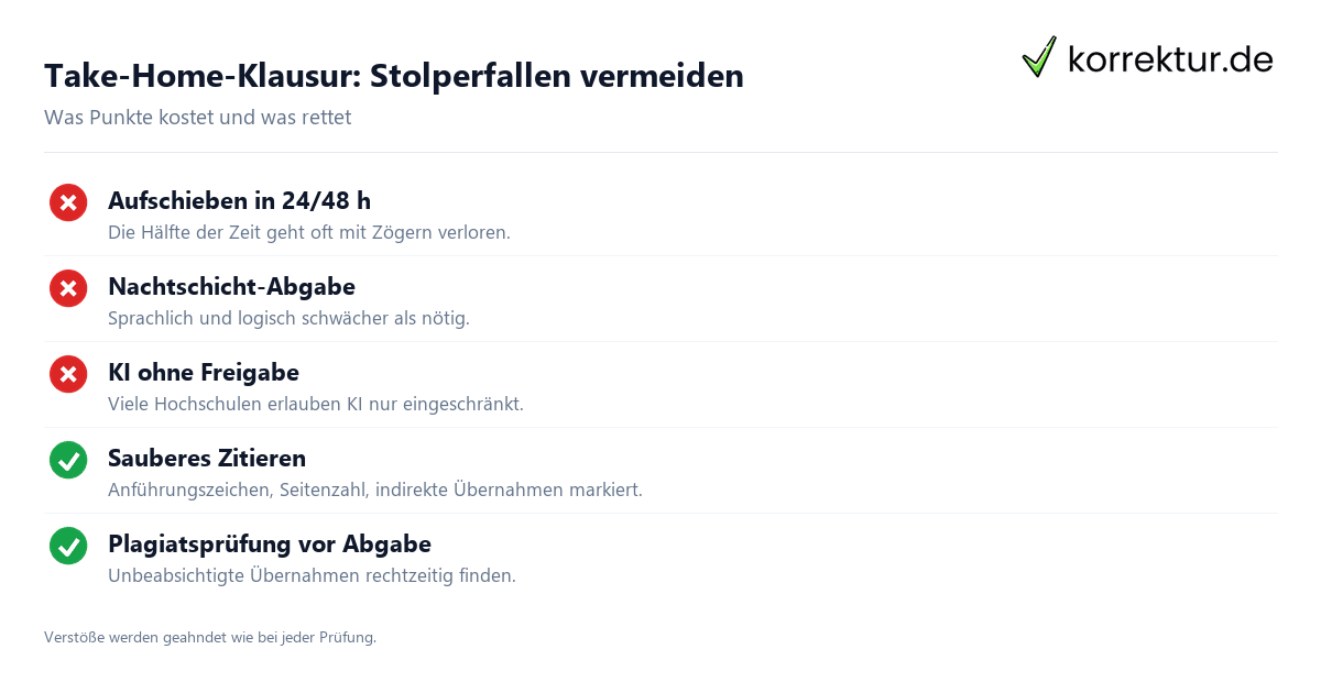 Take-Home-Klausur Risiken und Pflichten im Überblick