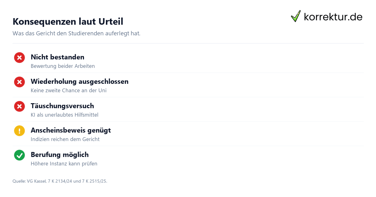 Folgen des VG Kassel Urteils zu ChatGPT in Bachelorarbeit