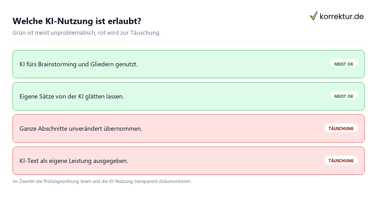 KI in der Hausarbeit: welche Nutzung erlaubt und welche Täuschung ist