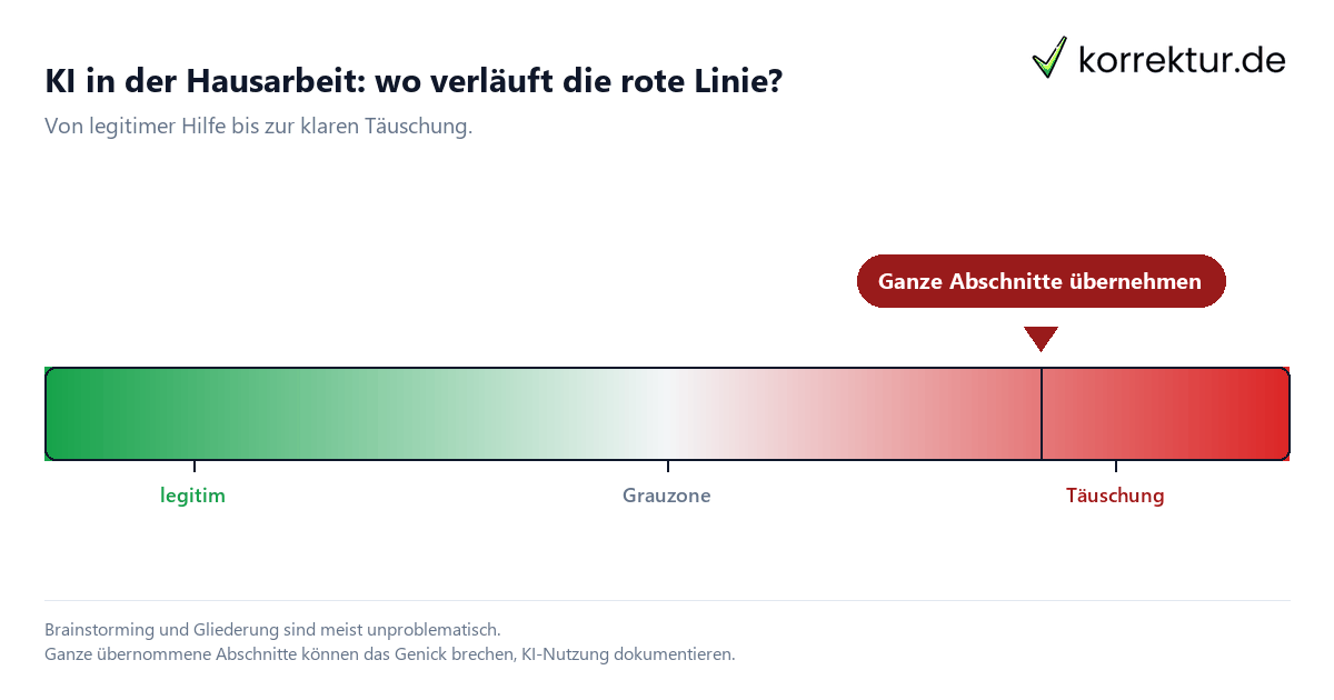 KI in der Hausarbeit: Skala von legitim bis Täuschung