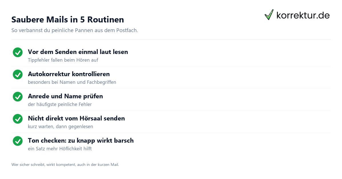 Tippfehler in E-Mails vermeiden: Checkliste für saubere Mails