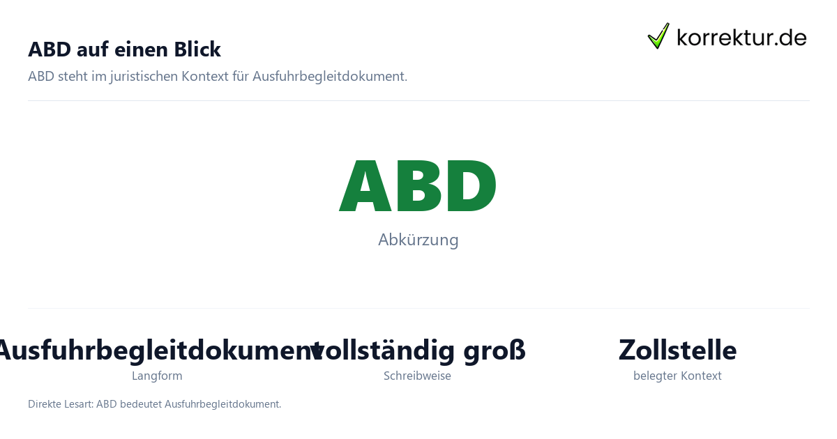 Was bedeutet die Abkürzung ABD? Bedeutung und Kontext
