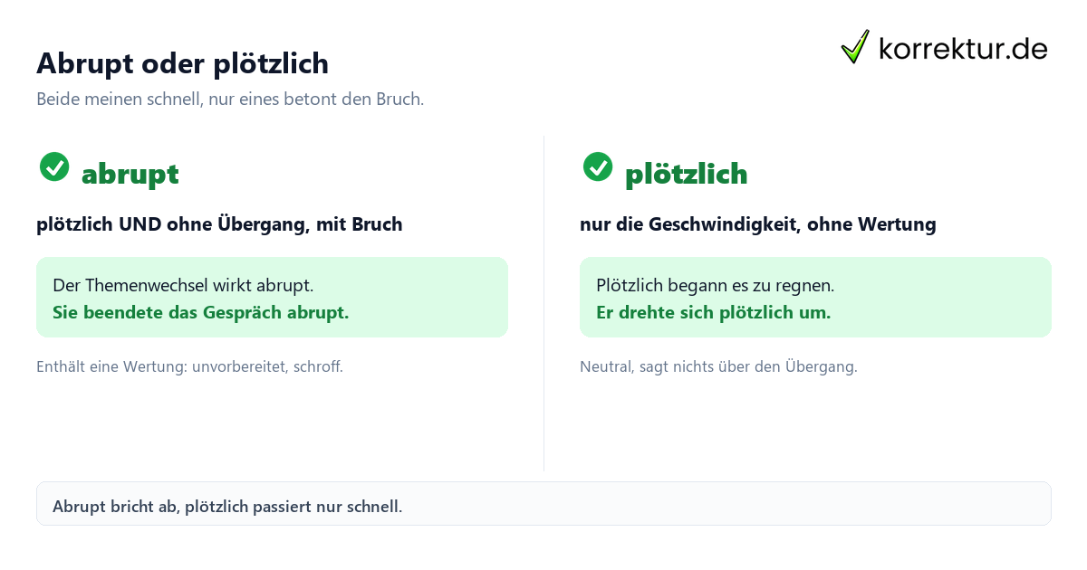 Abrupt Bedeutung Abrupt Bedeutung