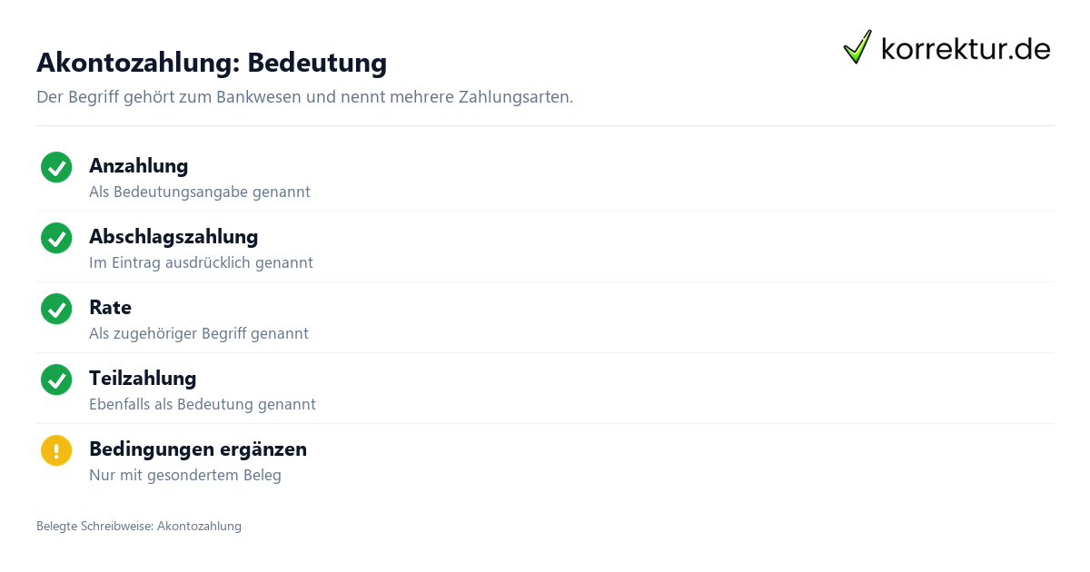 Was bedeutet Akontozahlung? Bedeutungen im Überblick