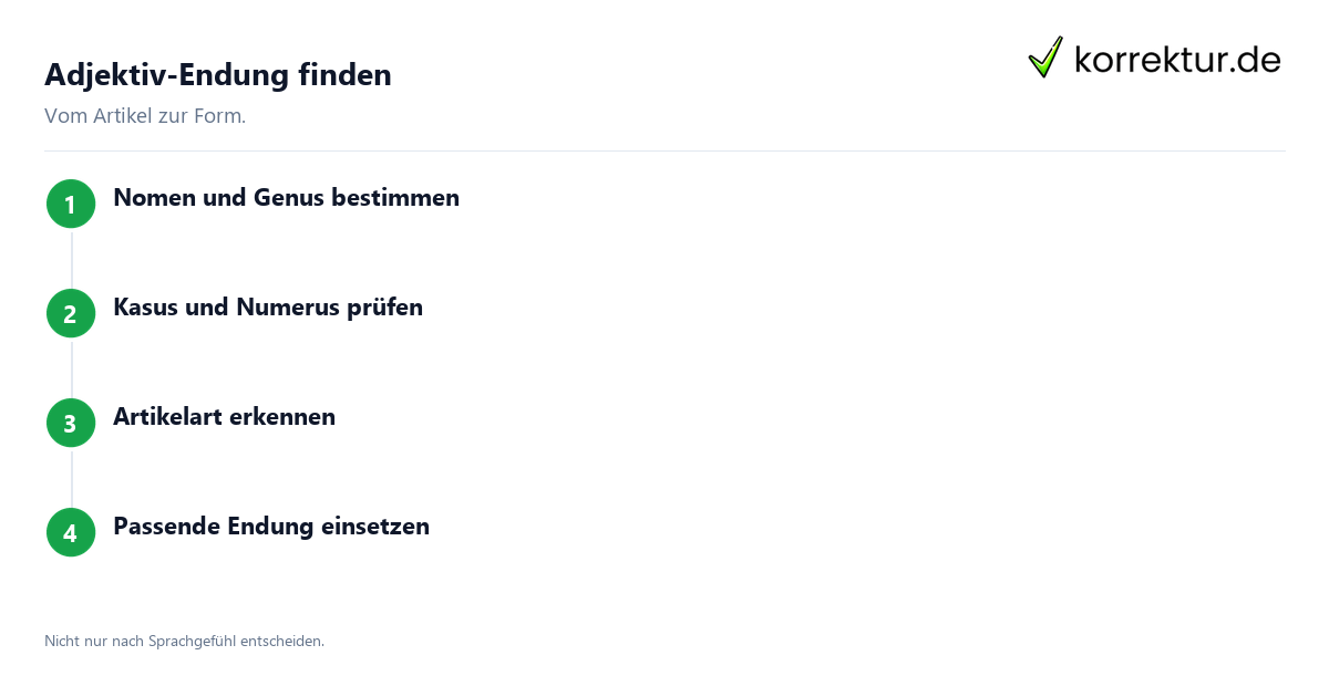 Adjektiv-Endung finden Adjektive deklinieren