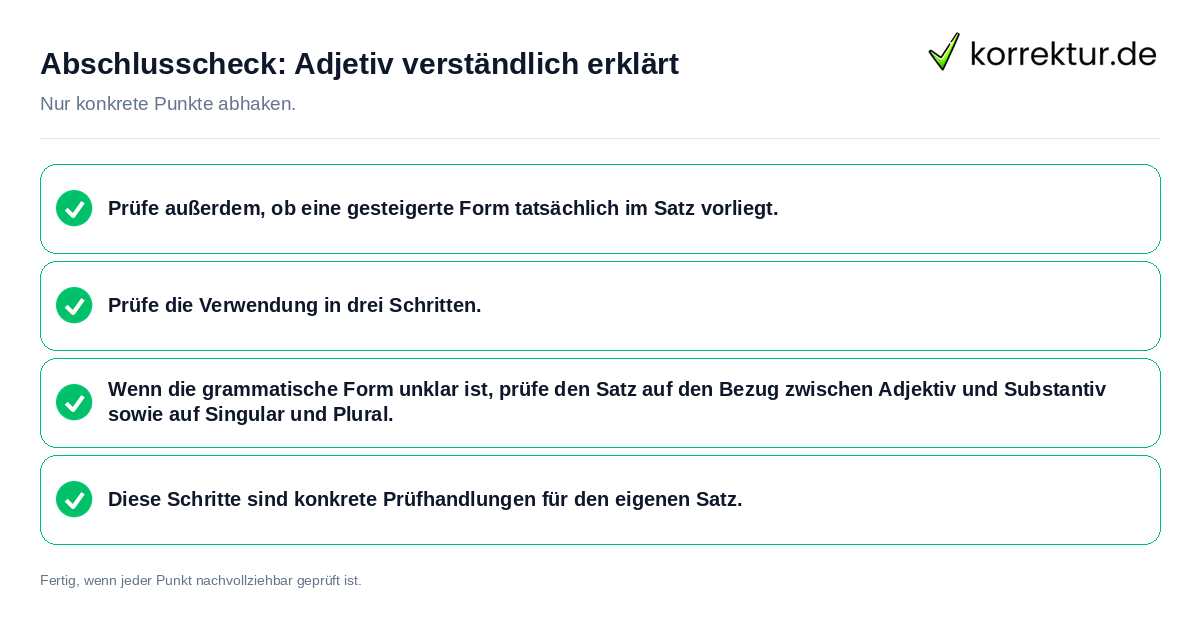 Konkreter Abschlusscheck zu Adjetiv verständlich erklärt