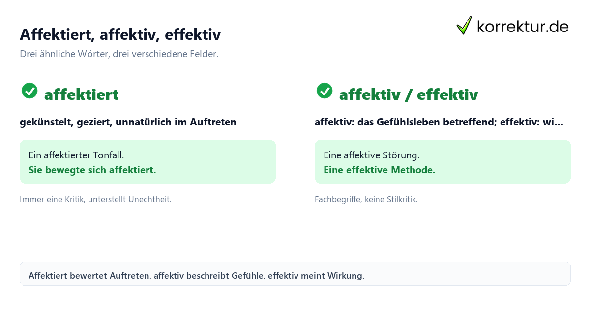 Affektiert Bedeutung
