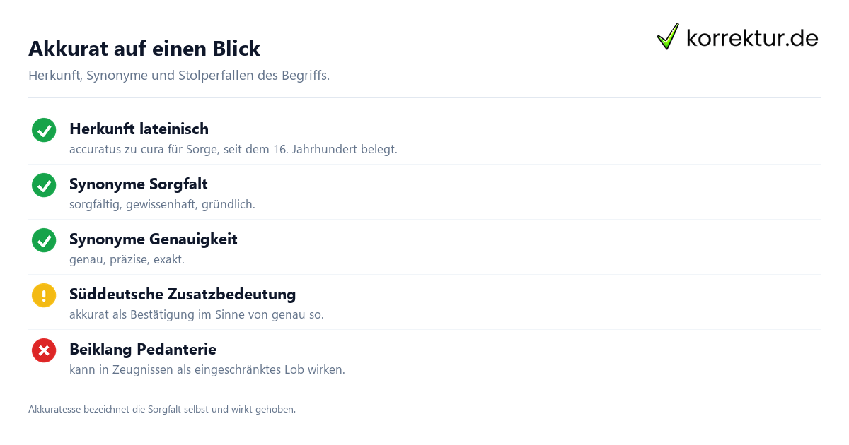 Akkurat Bedeutung: Herkunft, Synonyme und regionale Verwendung im Überblick
