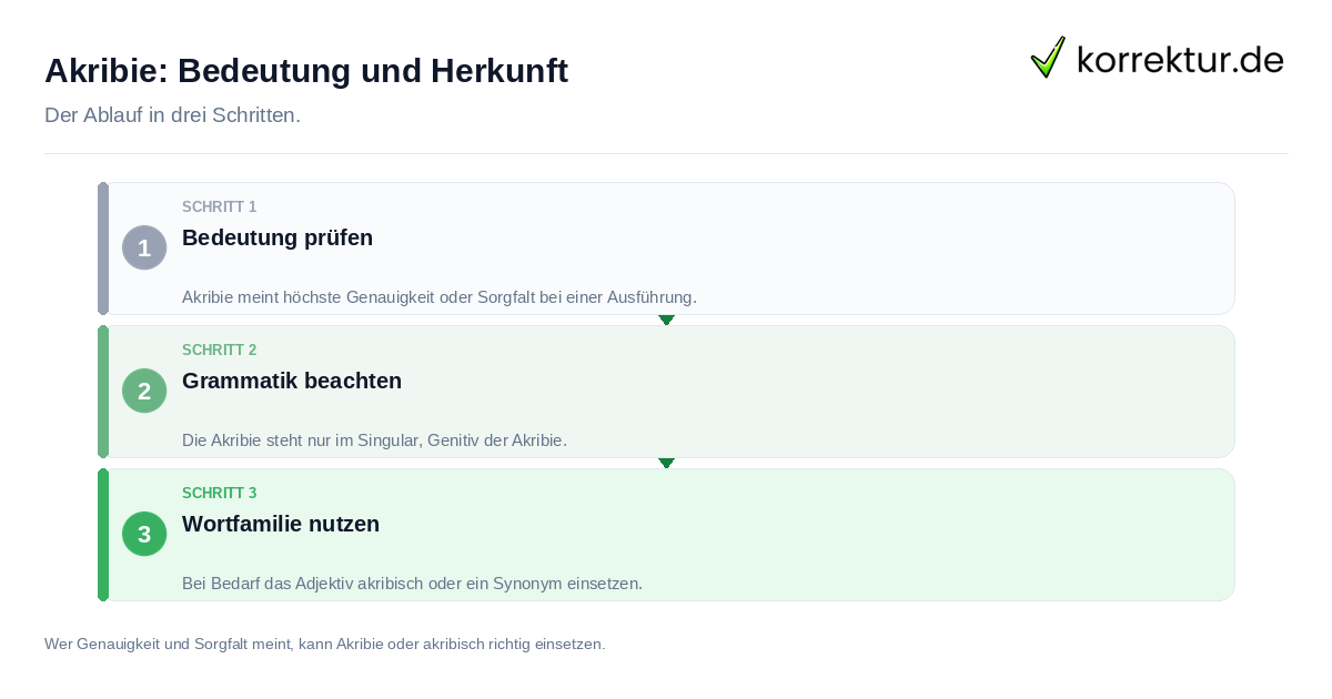 Akribie: Bedeutung und Herkunft: der Ablauf in drei Schritten