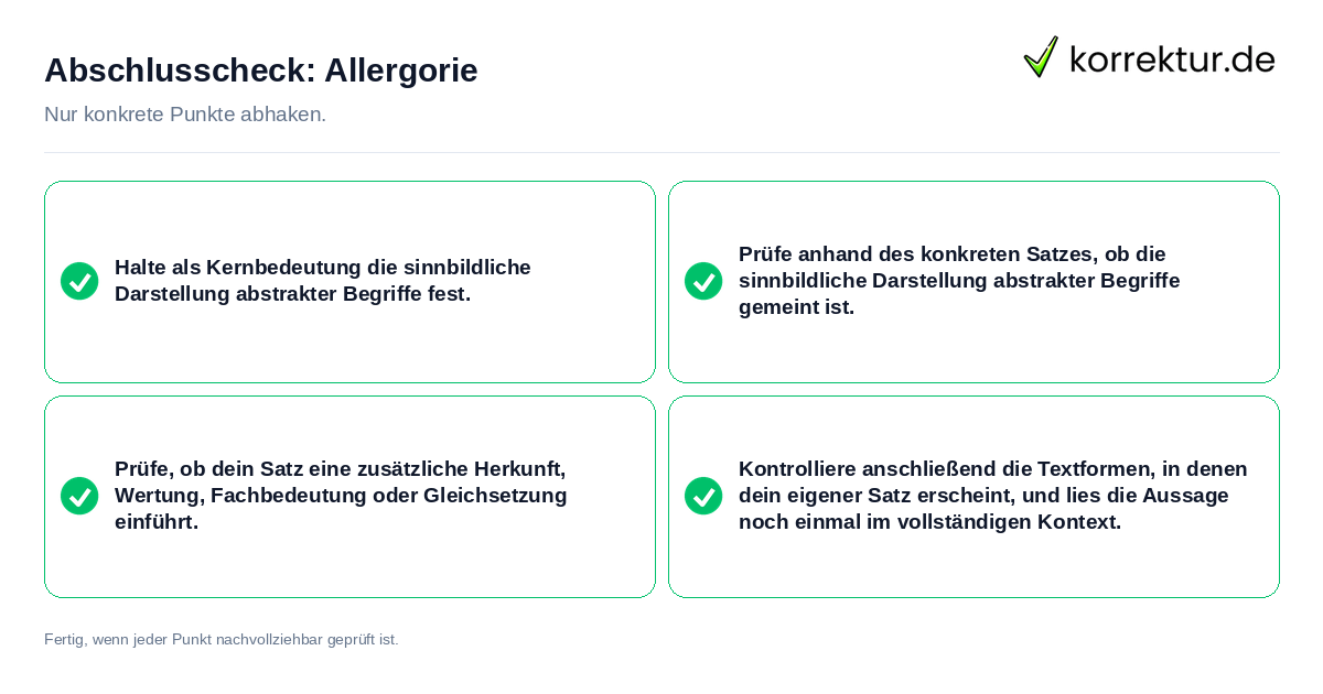 Konkreter Abschlusscheck zu Allergorie