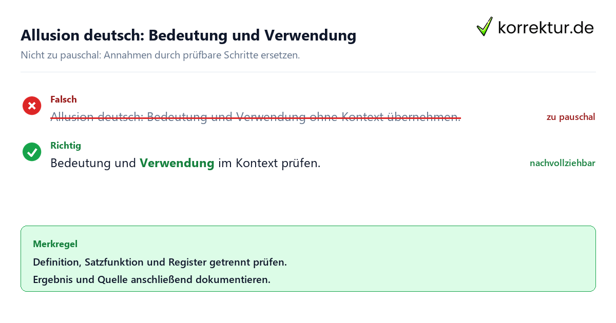 Ungeeignete und belastbare Vorgehensweise bei Allusion deutsch: Bedeutung und Verwendung