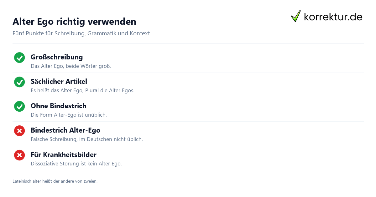 Alter Ego Bedeutung: Regeln zu Schreibung und Verwendung