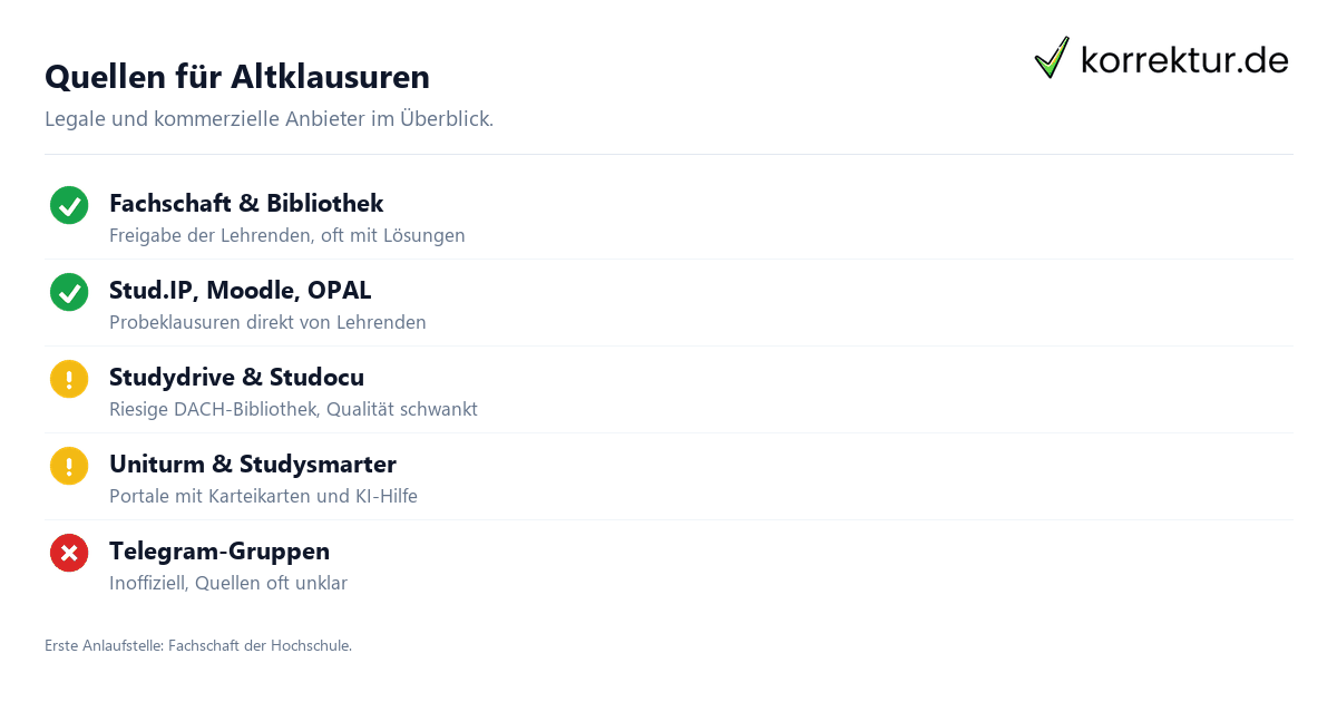 Altklausuren -Plattformen für Studierende