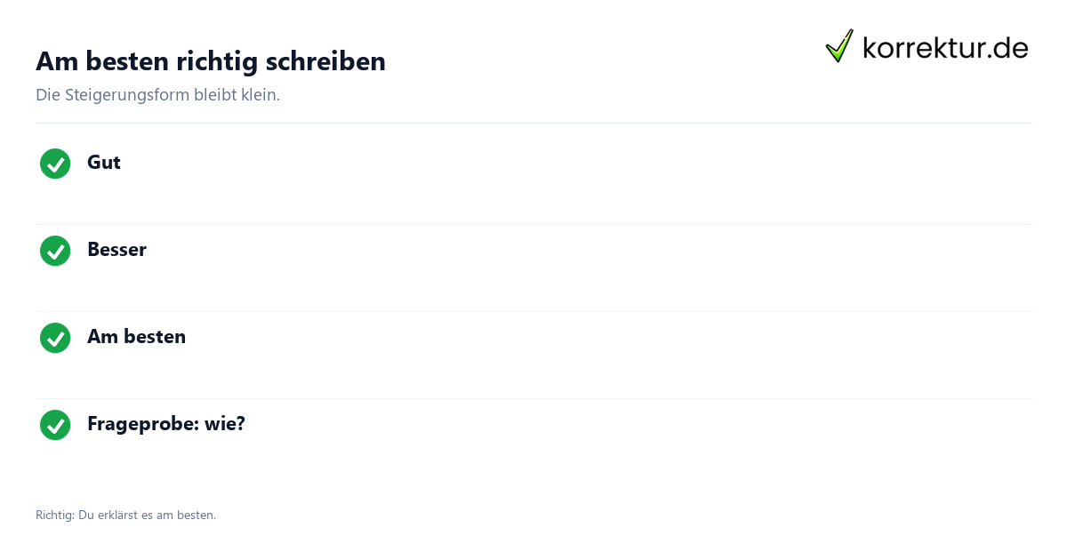 Am besten richtig schreiben Am besten groß oder klein
