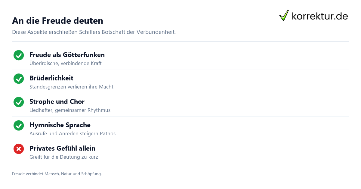 An die Freude deuten An die Freude Interpretation: zentrale Deutungsaspekte
