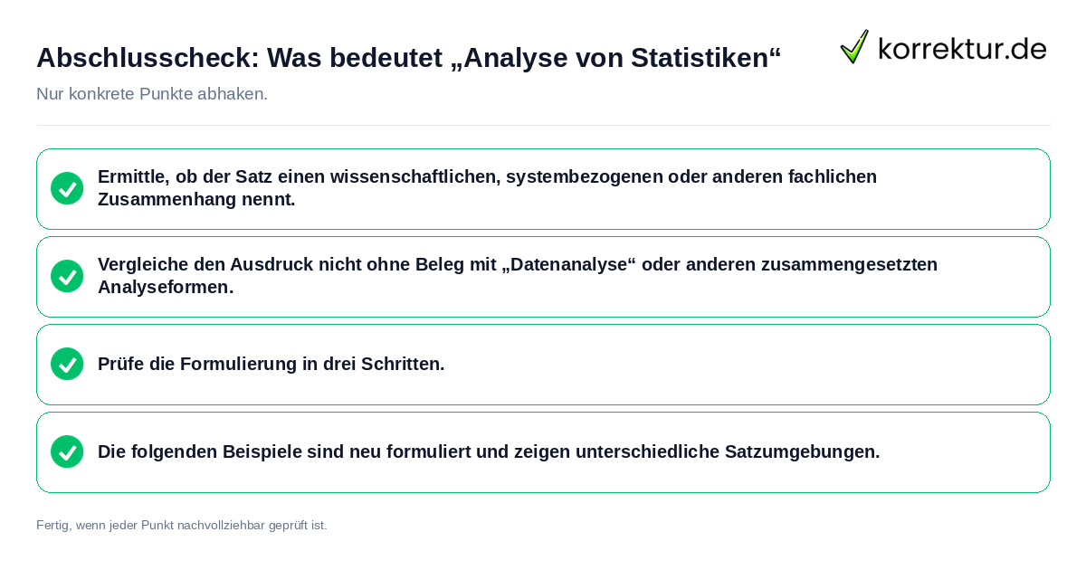 Abschlusscheck: Was bedeutet „Analyse von Statistiken“ Konkreter Abschlusscheck zu Was bedeutet „Analyse von Statistiken“
