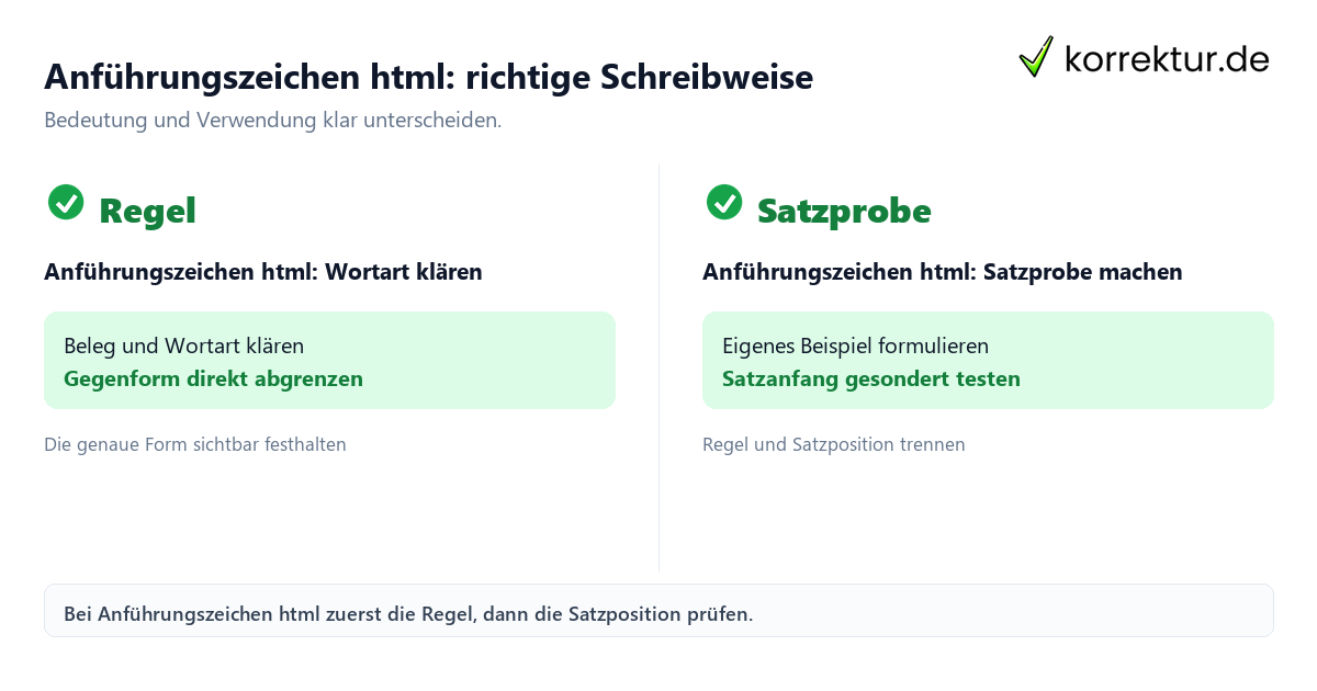 Anführungszeichen html: richtige Schreibweise mit Bedeutung und passender Verwendung im Vergleich
