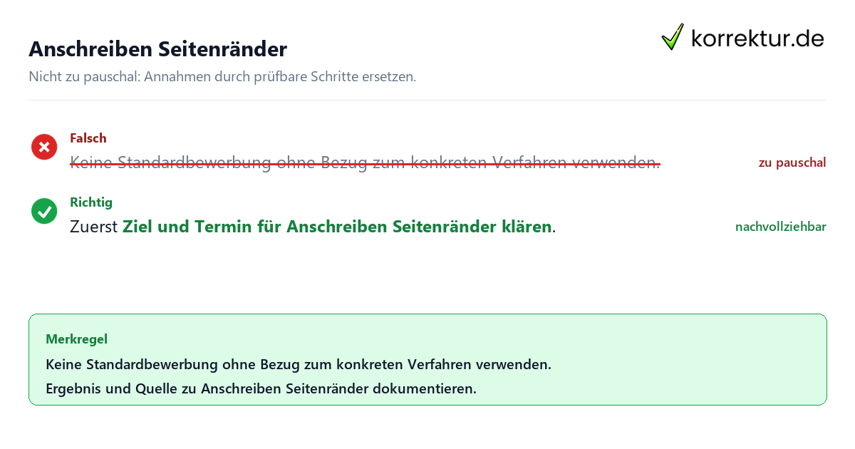 Anschreiben Seitenränder Ungeeignete und belastbare Vorgehensweise bei Anschreiben Seitenränder