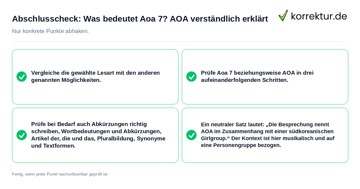 Konkreter Abschlusscheck zu Was bedeutet Aoa 7? AOA verständlich erklärt
