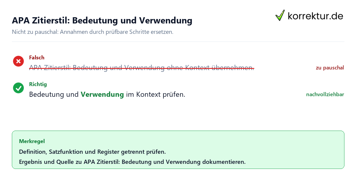 APA Zitierstil: Bedeutung und Verwendung Ungeeignete und belastbare Vorgehensweise bei APA Zitierstil: Bedeutung und Verwendung