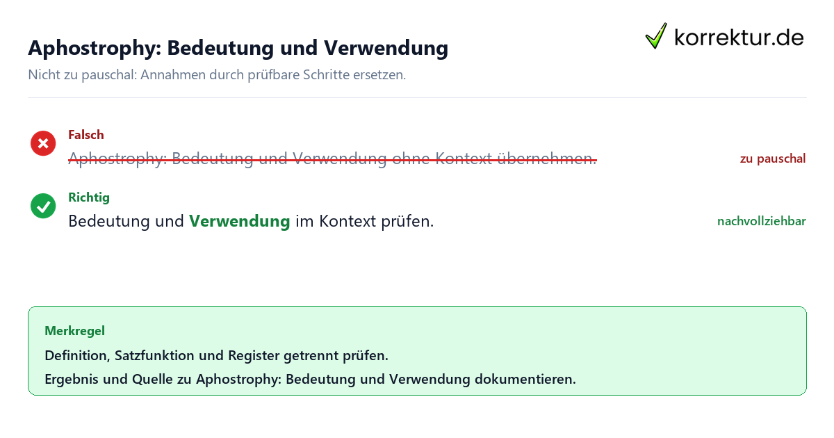 Ungeeignete und belastbare Vorgehensweise bei Aphostrophy: Bedeutung und Verwendung