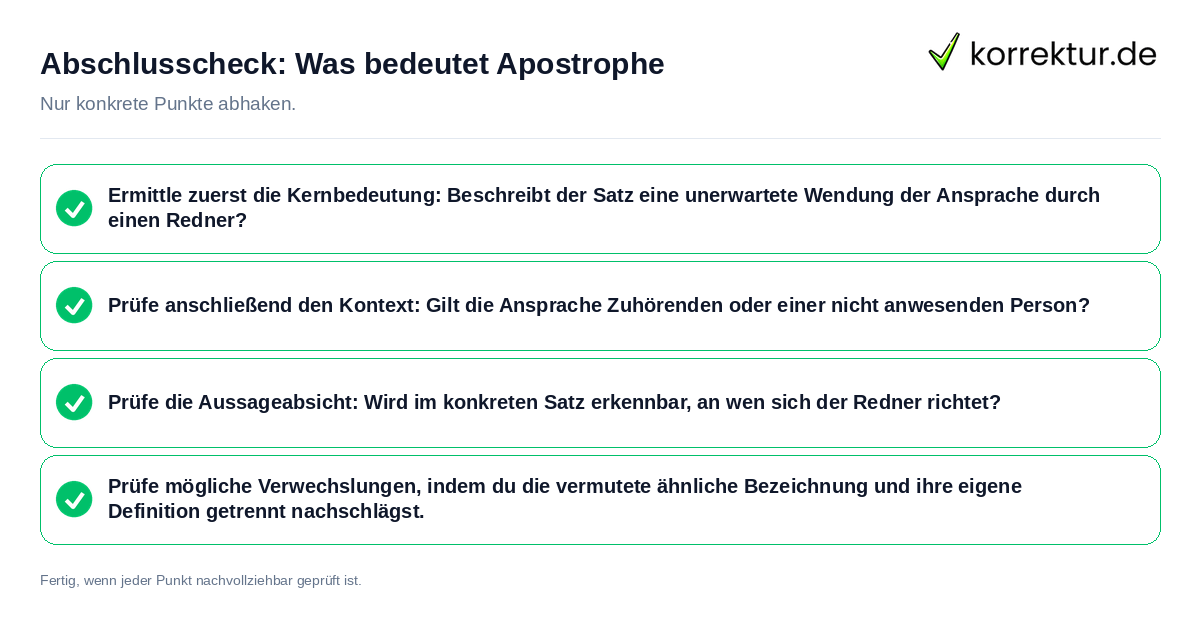 Konkreter Abschlusscheck zu Was bedeutet Apostrophe