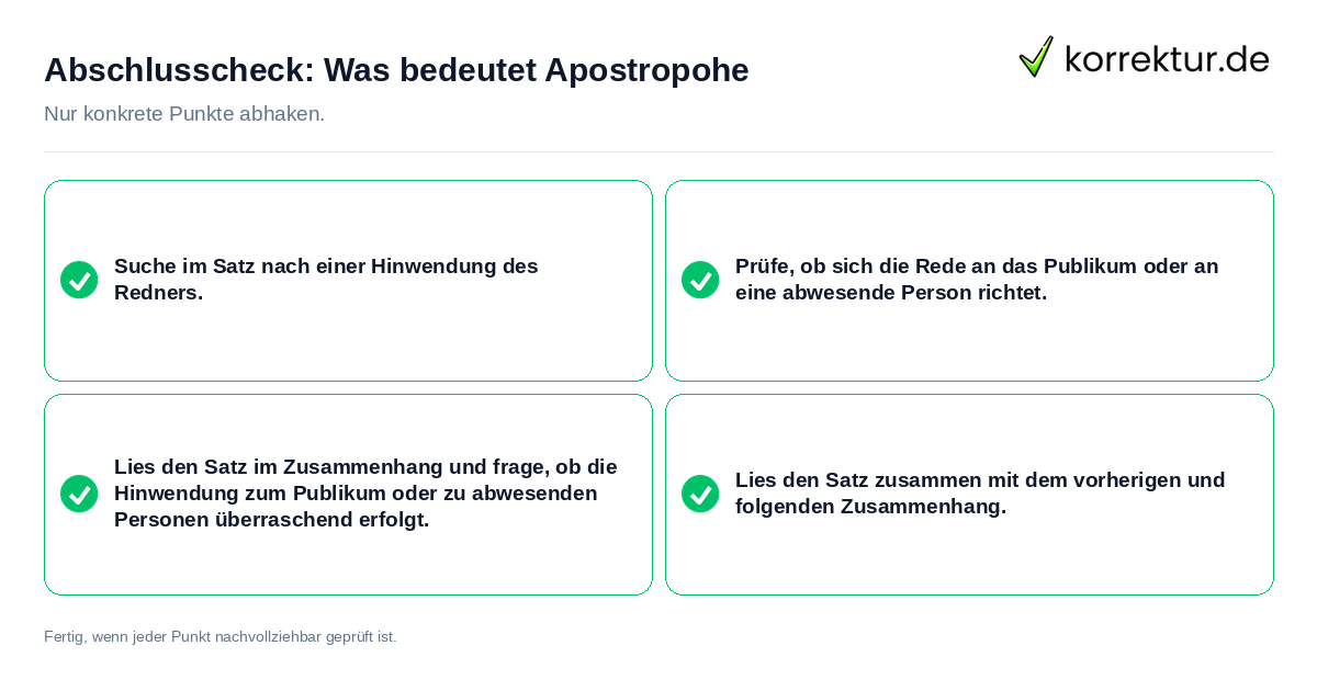 Konkreter Abschlusscheck zu Was bedeutet Apostropohe