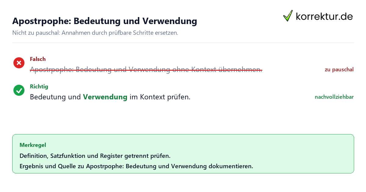 Ungeeignete und belastbare Vorgehensweise bei Apostrpophe: Bedeutung und Verwendung