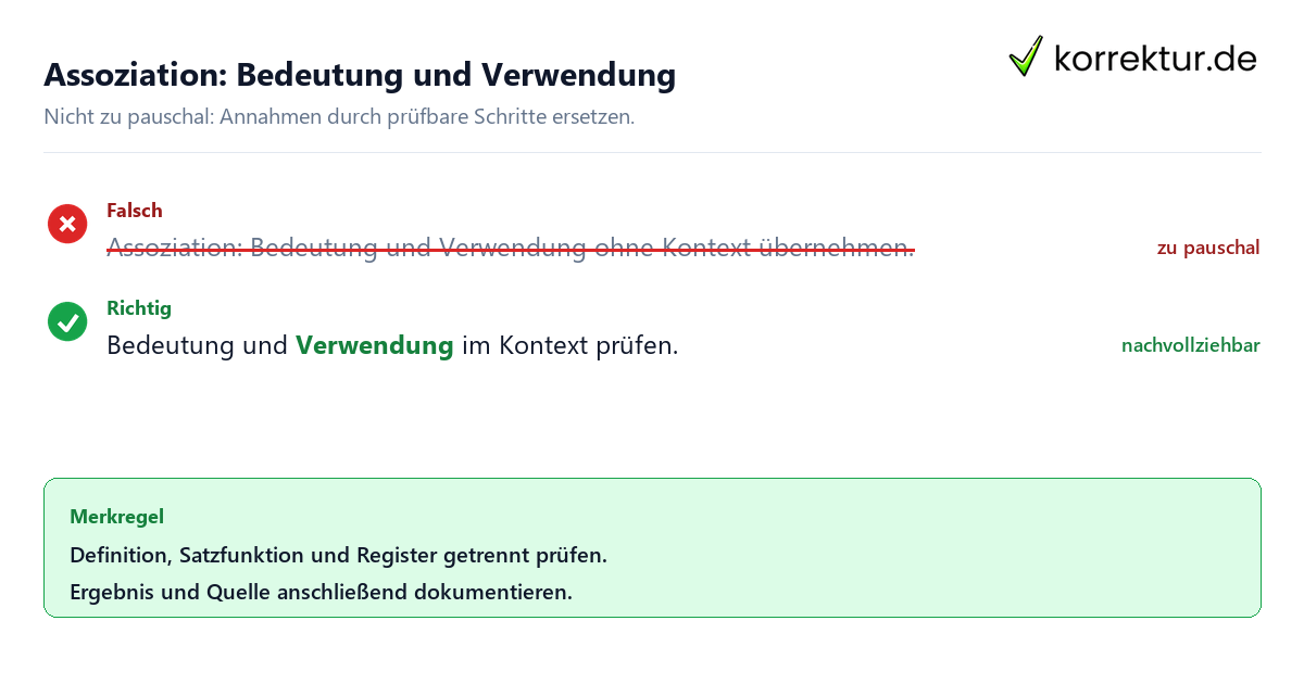 Ungeeignete und belastbare Vorgehensweise bei Assoziation: Bedeutung und Verwendung