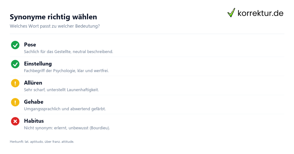 Attitüde Bedeutung Attitüde Bedeutung