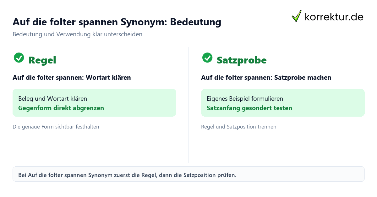 Auf die folter spannen Synonym: Bedeutung und Verwendung