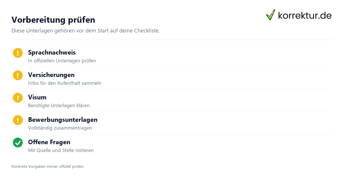 Auslandssemester strukturiert vorbereiten mit Checkliste für Unterlagen