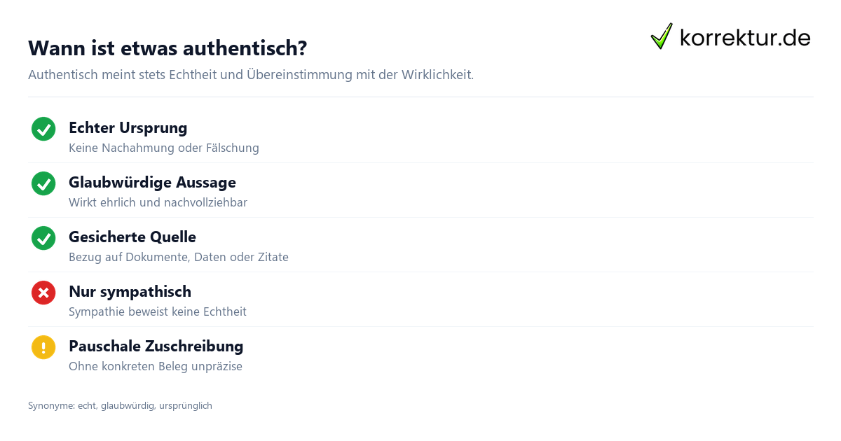 authentisch Bedeutung: Echtheit richtig prüfen