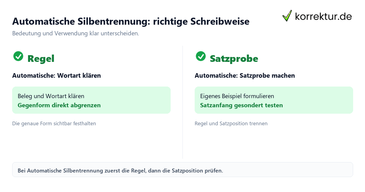 Automatische Silbentrennung: richtige Schreibweise