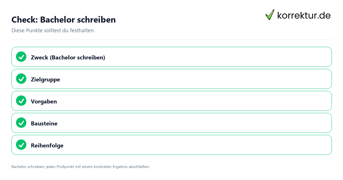 Bachelor schreiben mit einer themenspezifischen Checkliste