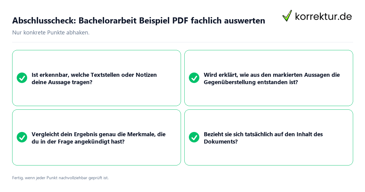 Abschlusscheck: Bachelorarbeit Beispiel PDF fachlich auswerten Konkreter Abschlusscheck zu Bachelorarbeit Beispiel PDF fachlich auswerten